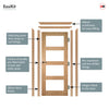 EasiKit Internal Door and Frame Kit - Coventry Shaker Style Oak Internal Door - Clear Glass - Unfinished