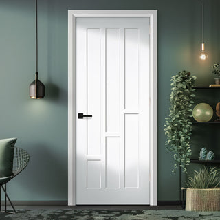 Image: EasiKit Internal Door and Frame Kit - Coventry Panel Internal Door - White Primed