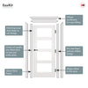 EasiKit Internal Door and Frame Kit - Coventry White Primed Shaker Internal Door - Clear Glass