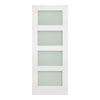 EasiKit Internal Door and Frame Kit - Coventry White Primed Shaker Internal Door - Frosted Glass