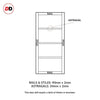 EasiKit Internal Door and Frame Kit - Brooklyn 4 Pane Solid Wood Internal Door - Premium Primed - Colour & Glass Options