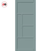 Boston 4 Panel Solid Wood Internal Door Pair UK Made DD6311  - Eco-Urban® Sage Sky Premium Primed