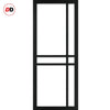 Single Sliding Door & Premium Wall Track - Eco-Urban® Glasgow 6 Pane Door DD6314G - Clear Glass - 6 Colour Options