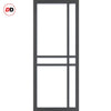 Double Sliding Door & Premium Wall Track - Eco-Urban® Glasgow 6 Pane Doors DD6314G - Clear Glass - 6 Colour Options