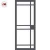 Sirius Tubular Stainless Steel Track & Solid Wood Door - Eco-Urban® Leith 9 Pane Door DD6316G - Clear Glass - 6 Colour Options