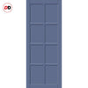 Perth 8 Panel Solid Wood Internal Door Pair UK Made DD6318  - Eco-Urban® Heather Blue Premium Primed