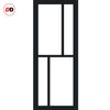 Double Sliding Door & Premium Wall Track - Eco-Urban® Hampton 4 Pane Doors DD6413SG Frosted Glass - 6 Colour Options