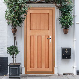 Image: DX 30's Style Exterior Hardwood Front Door and Frame Set with Fittings