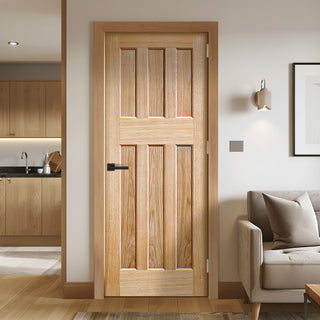 Image: EasiKit Internal Door and Frame Kit - DX 60's Nostalgia Oak Panel Internal Door