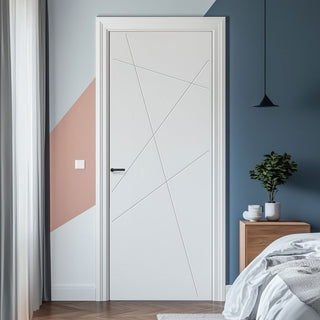 Image: V-Line® Grooved Flush Door V020 - Premium Primed - Six Colour Options