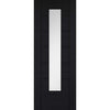 Linear 7 Panel Door - Clear Glass - Black Laminated - Prefinished