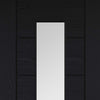 Linear 7 Panel Door - Clear Glass - Black Laminated - Prefinished