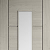 Ladder Light Grey Door - Clear Glass - Laminated - Prefinished