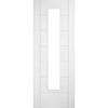 Linear 7 Panel Door - Clear Glass - White Laminated - Prefinished