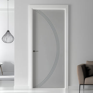 Image: V-Line® Grooved Flush Door V008 - Premium Primed - Six Colour Options