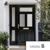 Exterior Victorian Nightingale 3L 2P Front Door with Single Sidelight - Customisable: Size, Colour, Glass and Sidelight Options