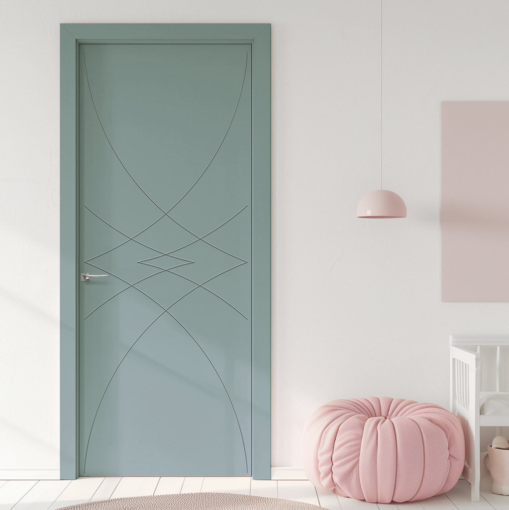 V-Line® Grooved Flush Door V038 - Premium Primed - Six Colour Options