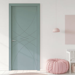 Image: V-Line® Grooved Flush Door V038 - Premium Primed - Six Colour Options