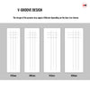 Three Sliding Minimal Wardrobe Doors & Frame Kit - V-Line® Grooved Flush Door V074/V074A - Premium Primed - Six Colour Options