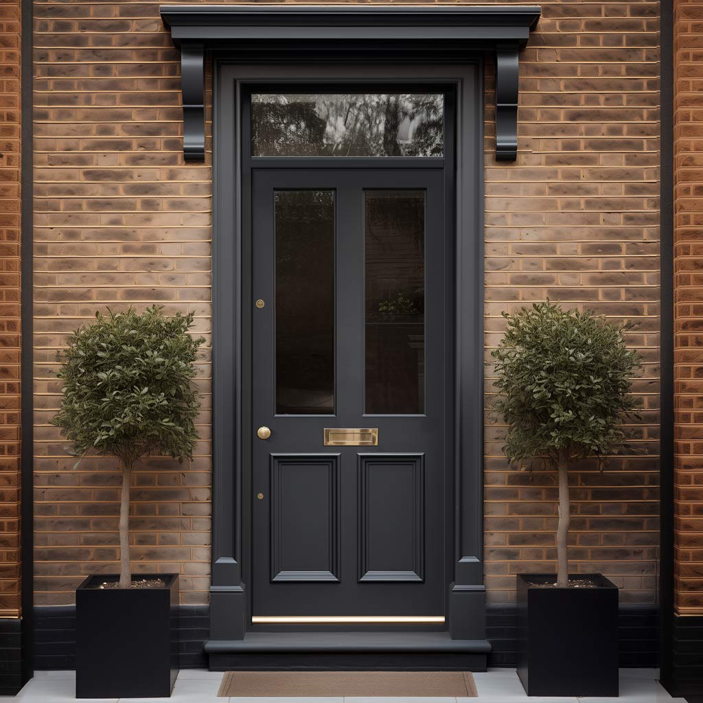 Exterior Victorian Nightingale Front Door with Transom - Customisable: Size, Colour, Glass and Sidelight Options