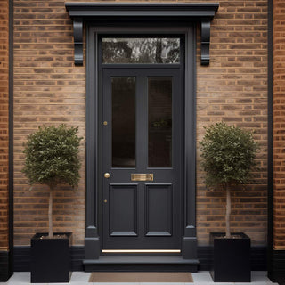 Image: Exterior Victorian Nightingale Front Door with Transom - Customisable: Size, Colour, Glass and Sidelight Options