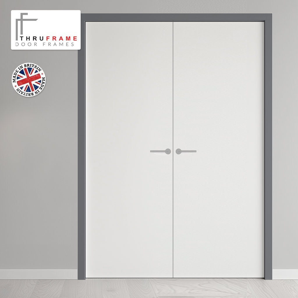 Thruframe Interior Stormy Grey Primed Door Lining Frame - Suits Standard Size Double Doors