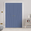 V-Line® Grooved Flush Door Pair V076 - Premium Primed - Six Colour Options