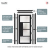 EasiKit Internal Door and Frame Kit - Boston 4 Pane Solid Wood Internal Door - Premium Primed - Colour & Glass Options