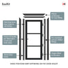 EasiKit Internal Door and Frame Kit - Manchester 3 Pane Solid Wood Internal Door - Premium Primed - Colour & Glass Options