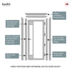 EasiKit Internal Door and Frame Kit - Suburban 4 Pane Solid Wood Internal Door - Premium Primed - Colour & Glass Options