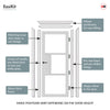 EasiKit Internal Door and Frame Kit - Breda 3 Pane 1 Panel Solid Wood Internal Door - Premium Primed - Colour & Glass Options