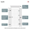 EasiKit Internal Door and Frame Kit - Perth 8 Panel Solid Wood Internal Door - Premium Primed - Colour Options