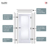 EasiKit Internal Door and Frame Kit - Pattern 10 White Primed Full Glass Door - Frosted Glass