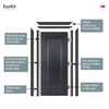 EasiKit Internal Door and Frame Kit - Eindhoven 1 Panel Black Primed Internal Door