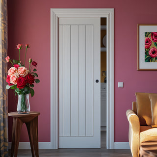 Image: Ely Single Evokit Pocket Door - White Primed