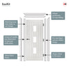 EasiKit Internal Door and Frame Kit - Ely White Primed Internal Door - Clear Glass