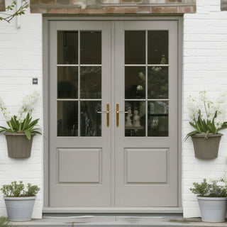 Image: Made to Measure External Epsom Traditional French Doors - 57mm Thick, Six Colour Options - Double Glazing