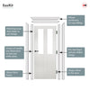 EasiKit Internal Door and Frame Kit - Eton White Primed Victorian Shaker Internal Door - Clear Glass