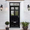 Exterior Victorian Bird 4L 4P Front Door with Transom - Customisable: Size, Colour, Glass Options