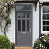 Exterior Victorian Blackwell 6L 3P Front Door with Transom - Customisable: Size, Colour, Glass Options