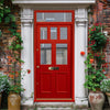 External Victorian Gaskell Front Door with Transom - Customisable: Size, Colour, Glass Options