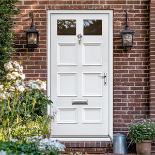 Image: Exterior Victorian Bird 2L 6P Front Door and Frame - Colour and Glass Options