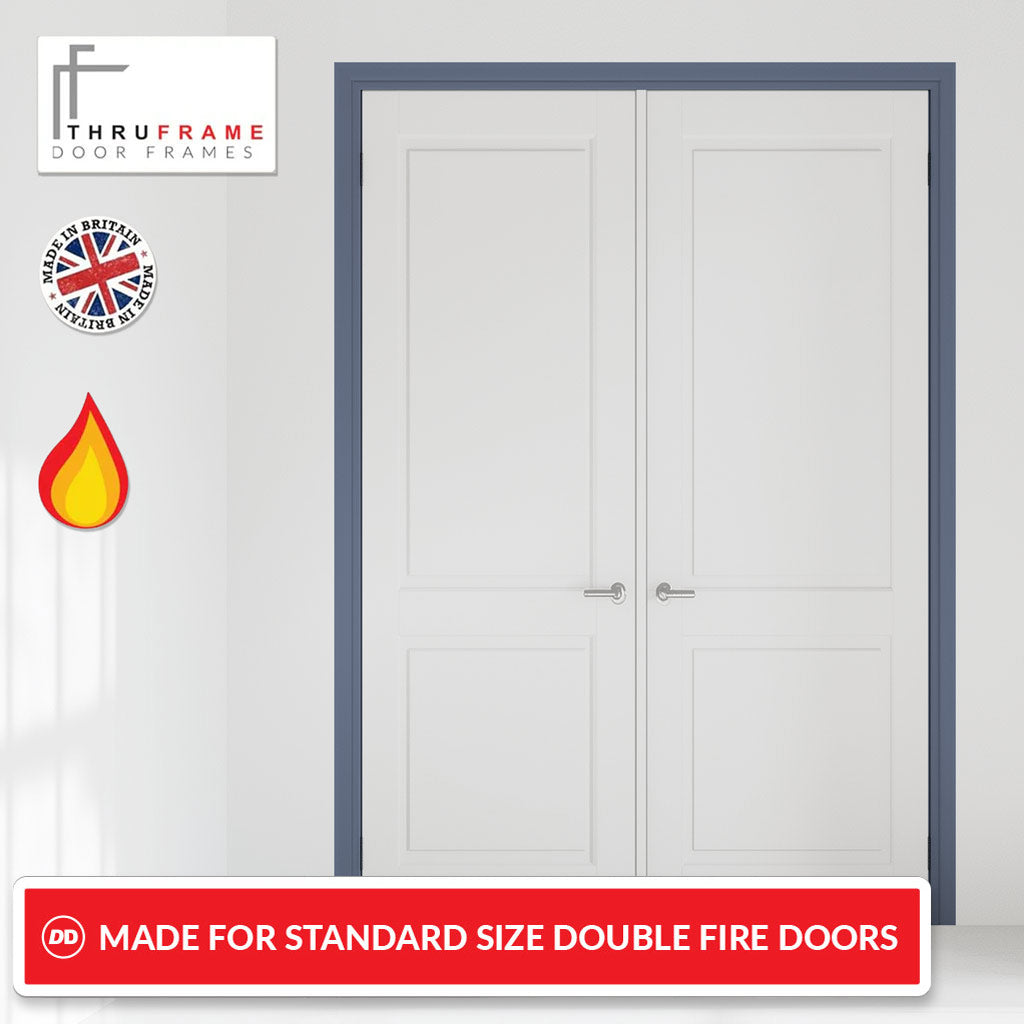 Made to Size Thruframe Interior Heather Blue Primed Door Lining Frame - Suits Double Fire Doors