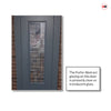 Contemporary Slate Grey Lightly Grained Internal PVC Door - Forfar Abstract Clear Glass