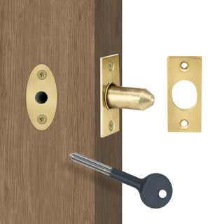 Image: Eurospec DSB8225, Security Door Bolt & Key - Electro Brass Finish