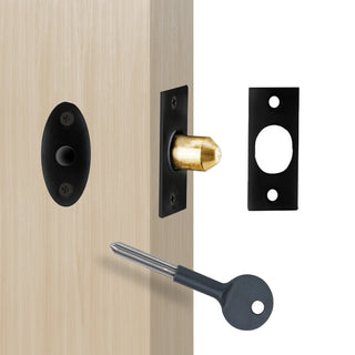 Image: Eurospec DSB8225, Security Door Bolt & Key - Black Finish