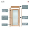 EasiKit Internal Door and Frame Kit - Full Pane Oak Internal Door - Clear Glass