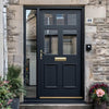 External Victorian Gaskell Front Door with Single Sidelight - Customisable: Size, Colour, Glass and Sidelight Options