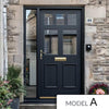 External Victorian Gaskell Front Door with Single Sidelight - Customisable: Size, Colour, Glass and Sidelight Options