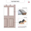 External Victorian Gaskell 5L 2P Front Door with Two Sidelights & Transom - Customisable: Size, Colour, Glass and Sidelight Options